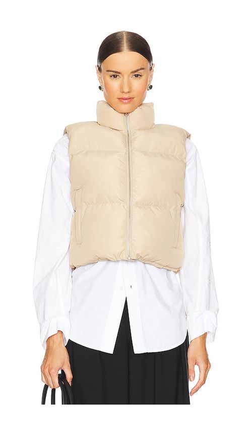 L'Academie by Marianna Juliette Puffer Vest in Beige. XS. Also in