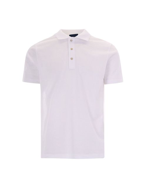 White Solid Shirt Collar Polo