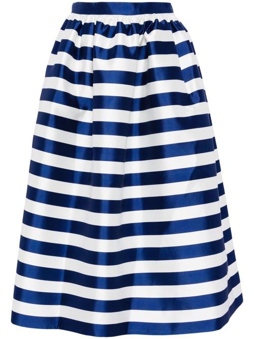 Striped flared skirt - Blue