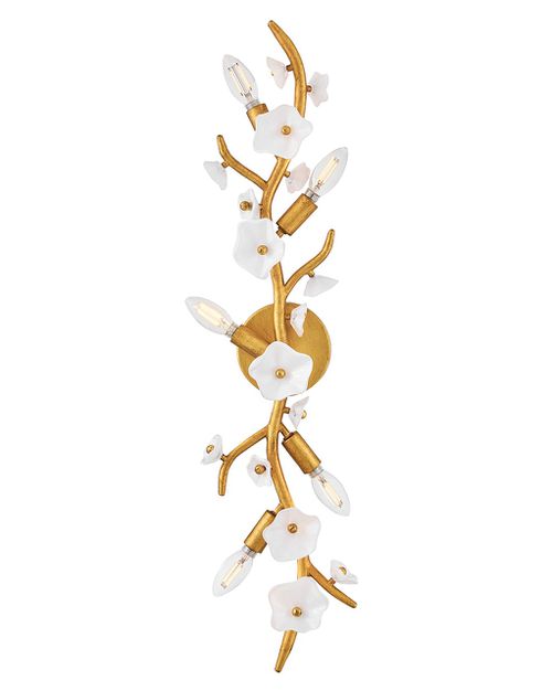 Distressed Brass LED Wall Sconce from the Azalea Collection