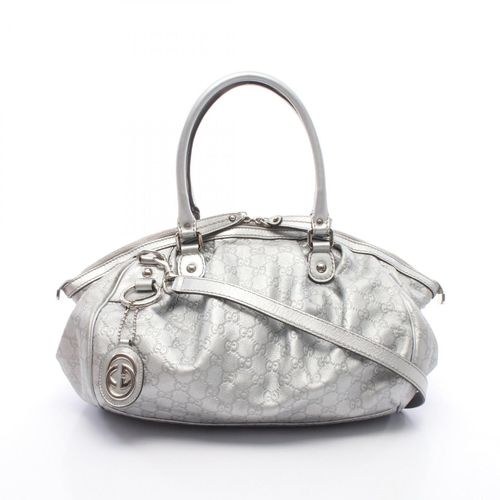 Gucci Silver Leather Handbag Pre-Owned