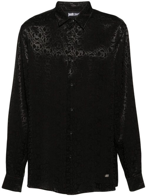 Logo-jacquard shirt - Black
