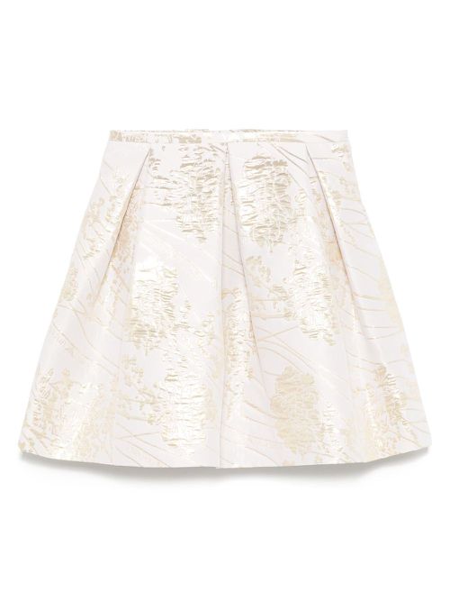 Floral-motif skirt - Neutrals
