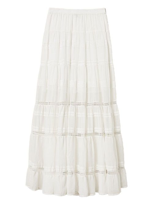 TWINSET tiered maxi skirt - White