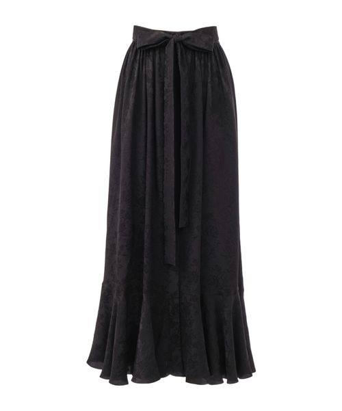Chloé Rose Jacquard Gathered Midi Skirt