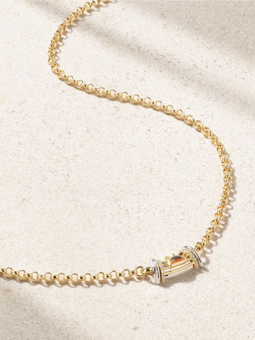 L'Atelier Nawbar - Warrior Dawn 18-karat Yellow And Rhodium-plated White Gold, Garnet And Diamond Necklace - One size