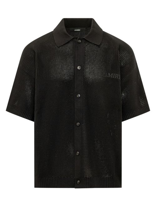 Black Regular Crochet Shirt