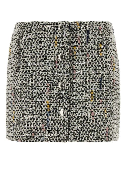 Tweed Multicolor Skirt — White