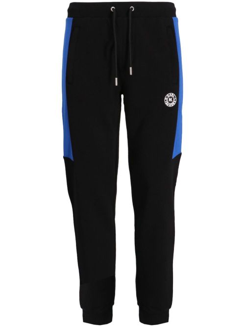 Striped cotton track pants - Black