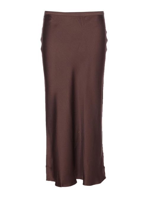 Dark Brown Bar Silk Skirt