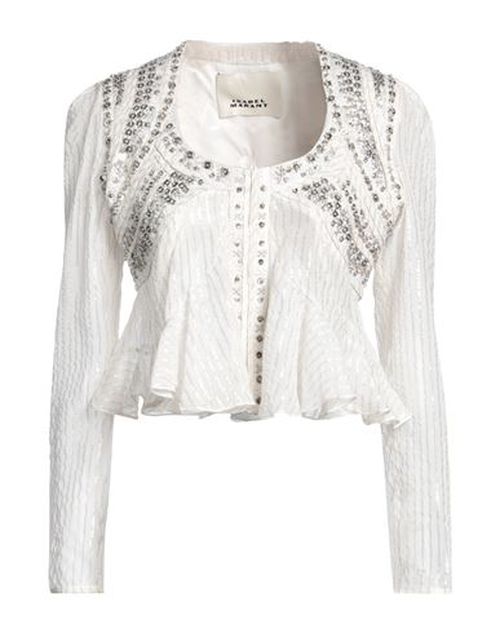 Woman Shirt White Size 6 Silk, Lurex, Brass, Polyester