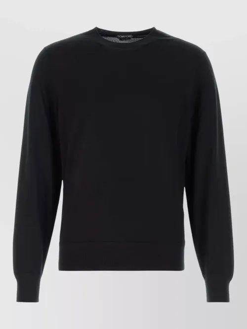 Tom Ford - wool crew neck sweater ribbed cuffs he