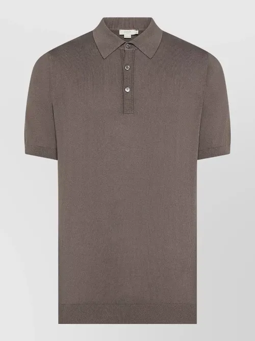 Seventy Venezia - short sleeves polo collar ribbed cuffs shirt