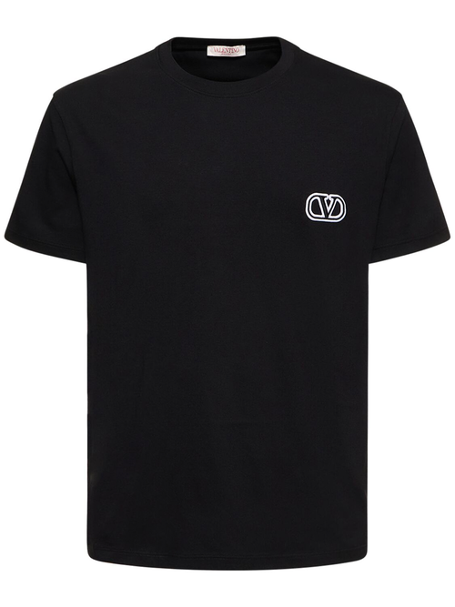 Valentino VLogo ignature Patch T-hirt in Black - Black