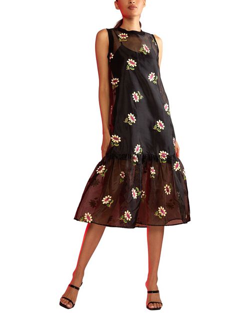 Cynthia Rowley Carrie Organza Midi Dress