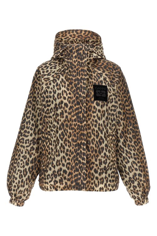'Leopard Print Nylon' Windbreaker