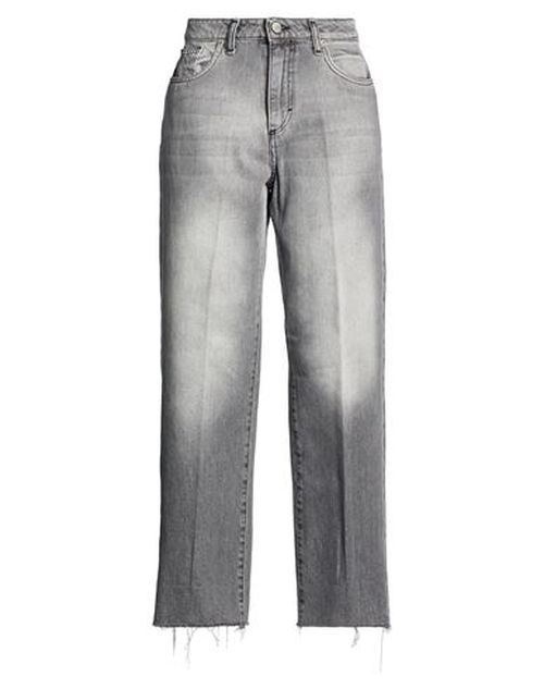 Woman Jeans Grey Size L Cotton, Elastane