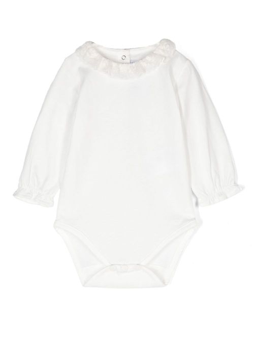 Lace-trim bodysuit - White