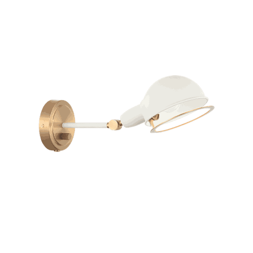 Aged Gold Brass White One Light Wall Sconce from the Blare Collection