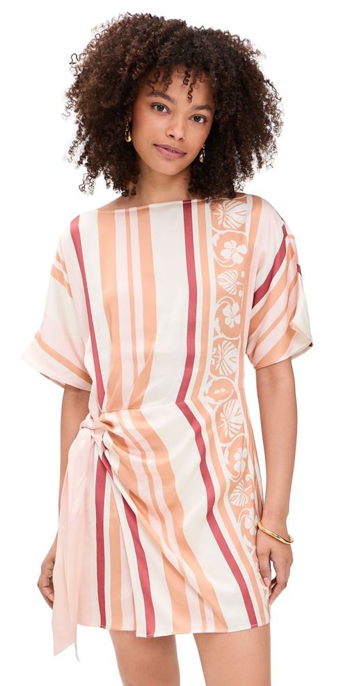 Lilia Mini Dress Pink Brown