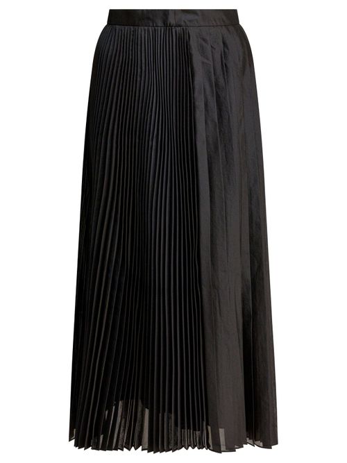 Sandbeige Black Polyester Skirt