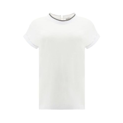 Monili-Trim T-Shirt — White
