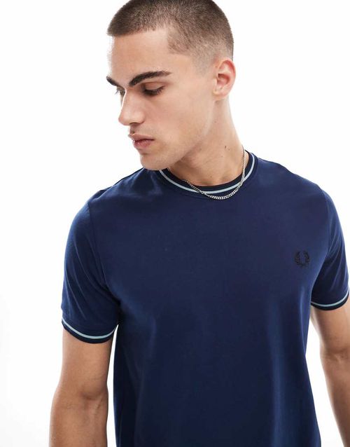 Twin tipped t-shirt in dark blue-Navy