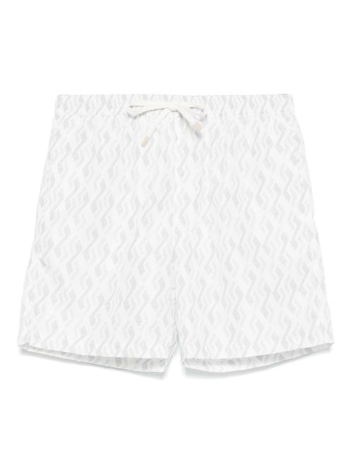 Geometric-print swim shorts - Grey
