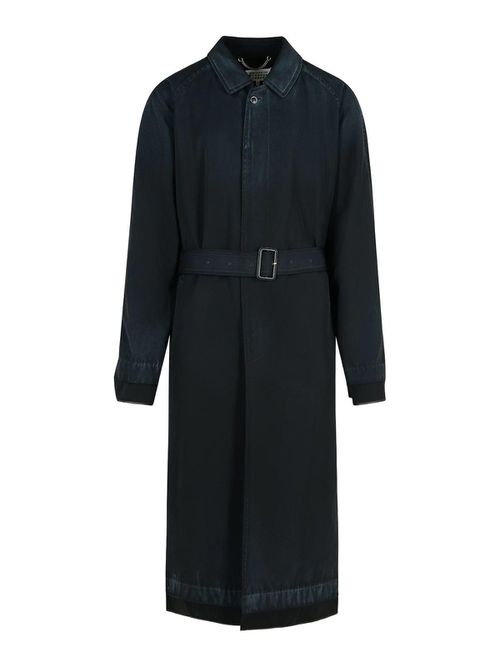 Black Virgin Wool Trench Coat