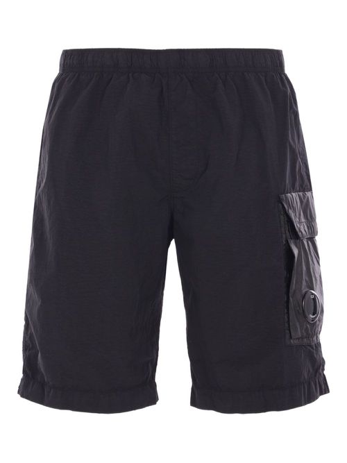 C.P. Company Lens-appliqué swim shorts - Black