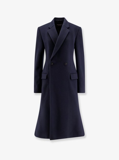 Double-Breasted Wool Coat — Blue