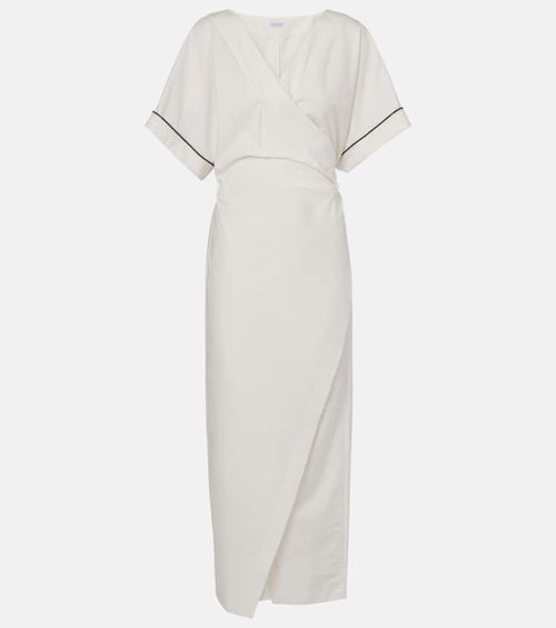 Monili cotton-blend wrap dress