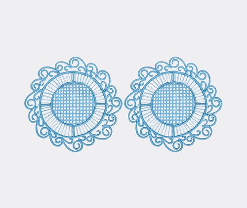 'athenee Peacock' Placemat, Light Blue, Set Of Two