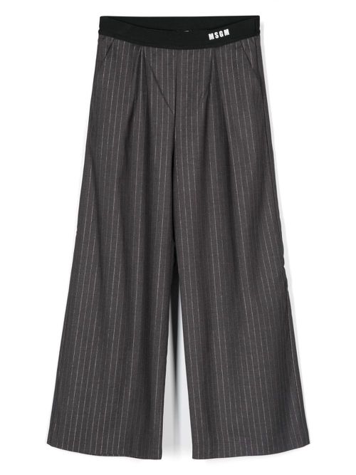 Lurex pinstriped trousers - Grey