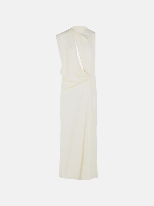 'Ebbri' Asymmetrical 'Ecru' Viscose Dress