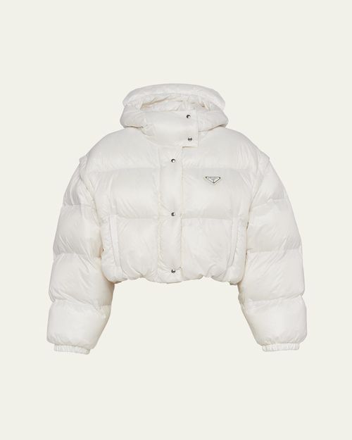 Re-Nylon Cropped Convertible Down Jacket
