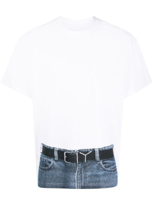 Trompe L'Oeil Belt-print T-shirt - White