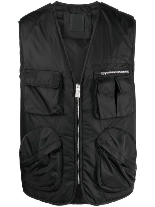 Cargo pockets gilet - Black