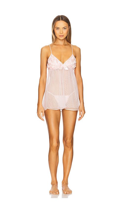 Flora Nikrooz Bellflower Camidoll With Thong in Blush. - XL also in