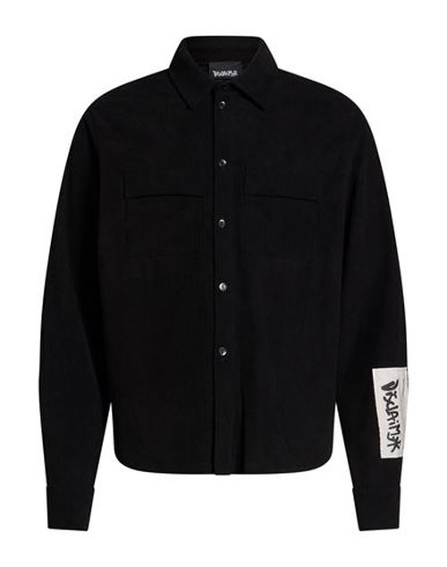 Man Shirt Black Size S Polyester