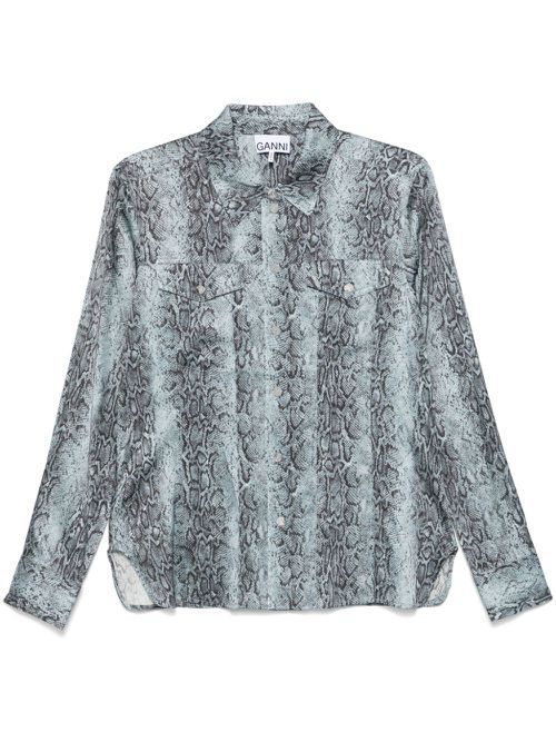 Snakeskin-printed shirt - Blue