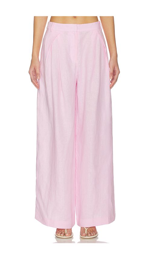 FAITHFULL THE BRAND Sofia Trouser in Pink. L. Also in M, S