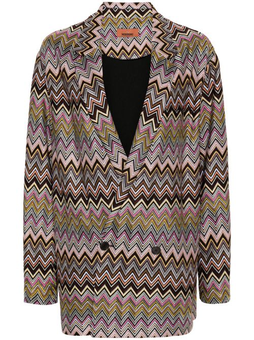 Zigzag-woven blazer - Pink