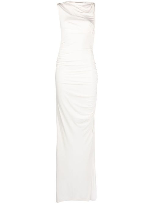 Gesbine twist-detail asymmetric gown - White
