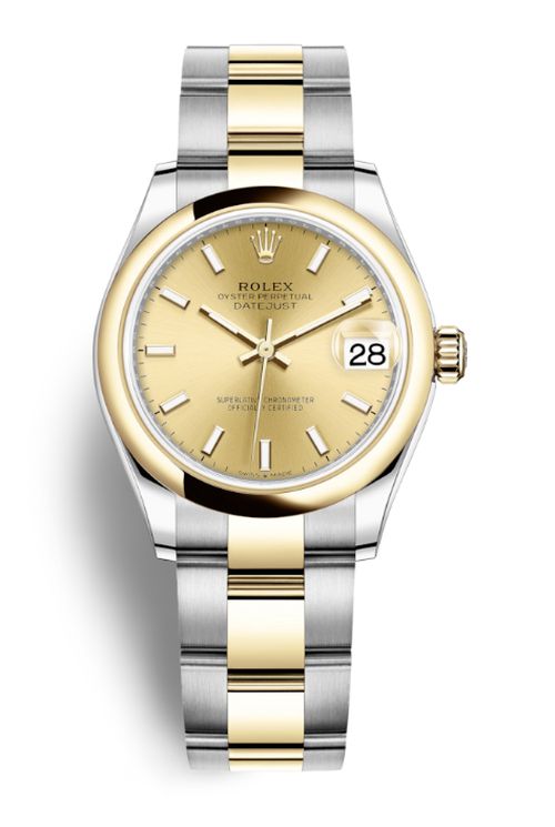 Datejust 31 Champagne Dial Automatic Ladies Steel and 18kt Yellow Gold Oyster Watch 278243CSO