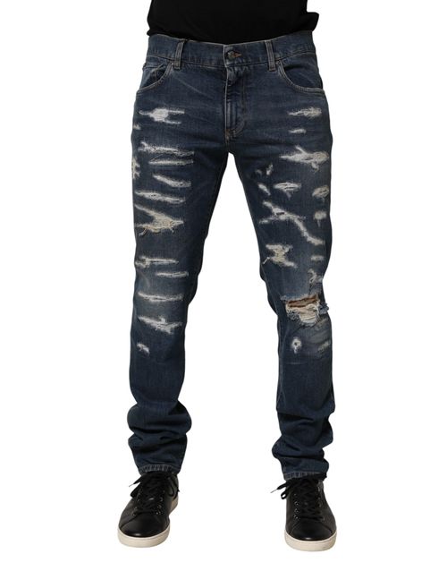 Distressed Denim Jeans — Blue