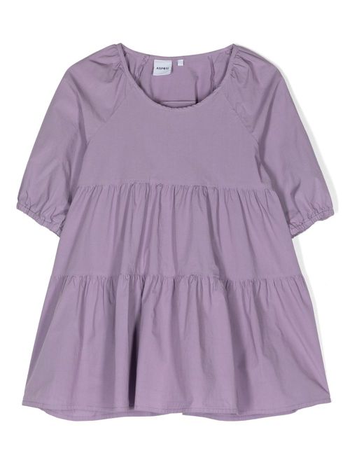Poplin tiered dress - Purple