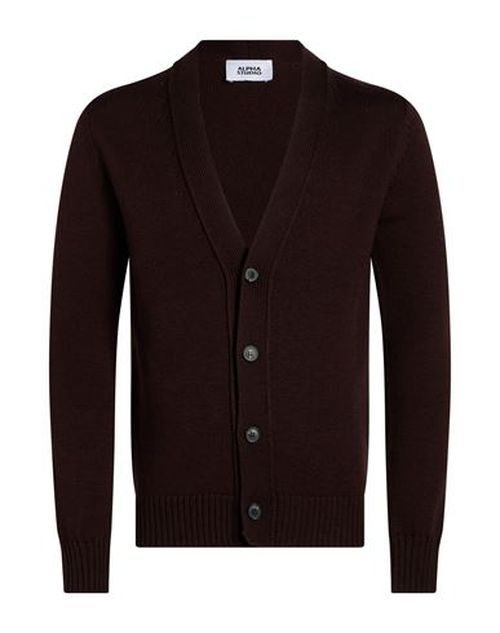 Man Cardigan Chocolate brown Size 42 Merino Wool
