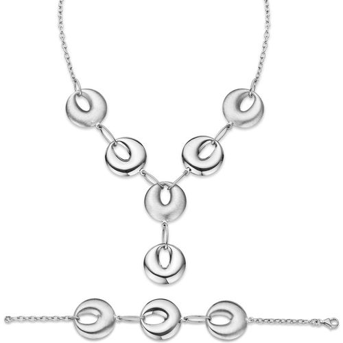 Orphelia WoMens 925 Sterling Silver Set: Chain + Bracelet - SET-018 - One Size