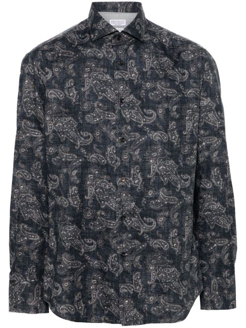 Paisley cotton shirt - Blue
